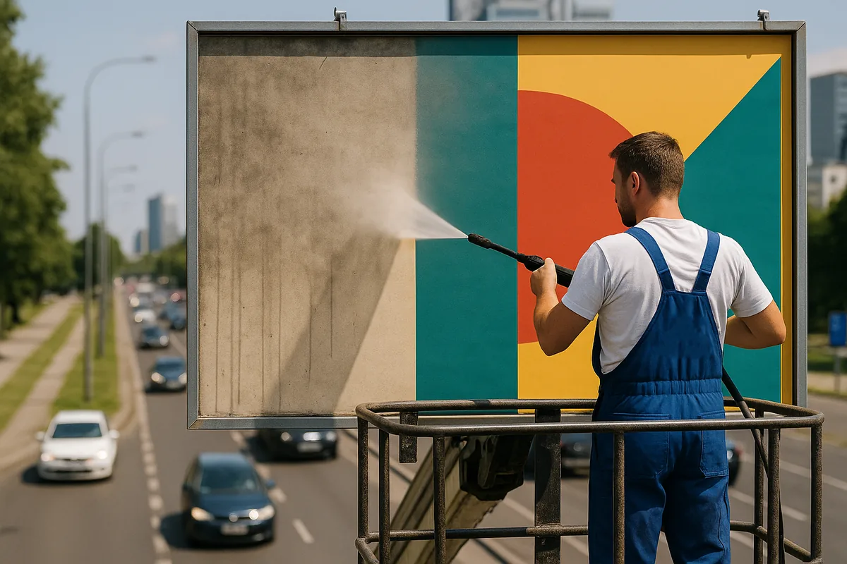 Mycie billboardu reklamowego – MK Błysk